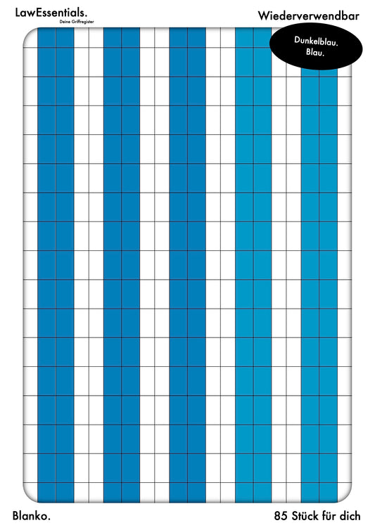 Blanko. Dunkelblau. Blau.