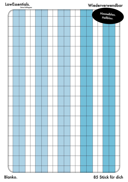 Blanko. Himmelblau. Hellblau.